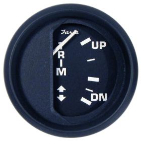 Faria Euro Black 2" Trim Gauge f/ Mercury / Mariner / Mercruiser / Volvo DP / Yamaha &#39;01 and Newer