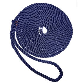 New England Ropes 1/2" Premium 3-Strand Dock Line - Navy Blue - 15&#39;