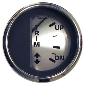 Faria Spun Silver 2" Trim Gauge f/Mercury/Mariner/Mercruiser/Volvo DP &amp; Yamaha (&#39;01 &amp; Newer)