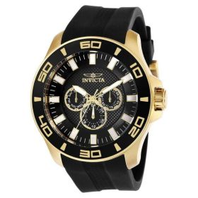 Invicta Pro Diver Men 50mm Stainless Steel Gold Black dial Chronograph Quartz Watch